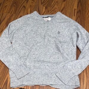 Gray Knit Sweater penguin size medium
